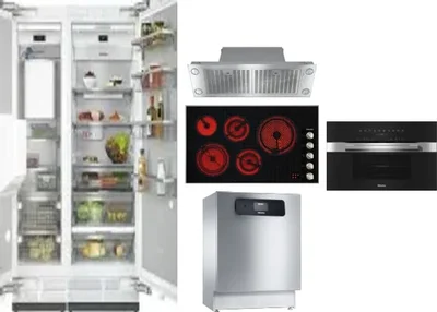 6 Piece Package Includes Refrigerator, Freezer, Cooktop, Wall Oven, Hood And Dishwasher