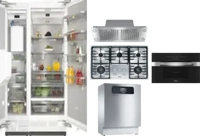6 Piece Package Includes Refrigerator, Freezer, Cooktop, Wall Oven, Hood And Dishwasher