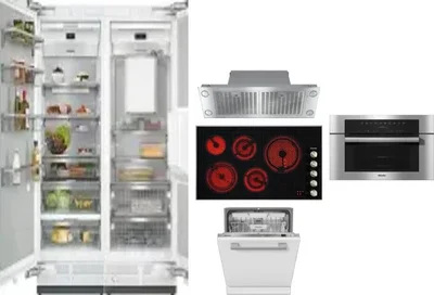 6 Piece Package Includes Refrigerator, Freezer, Cooktop, Wall Oven, Hood And Dishwasher