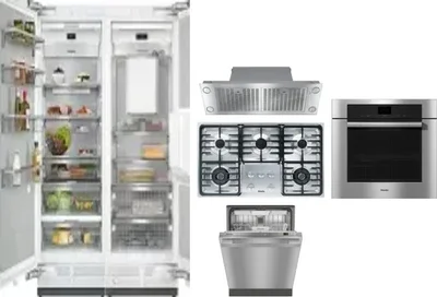 6 Piece Package Includes Refrigerator, Freezer, Cooktop, Wall Oven, Hood And Dishwasher