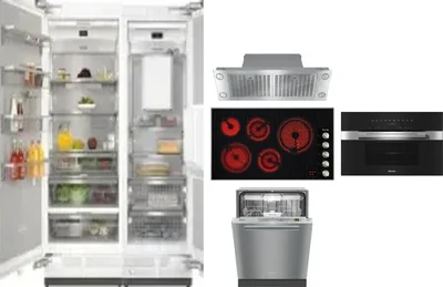 6 Piece Package Includes Refrigerator, Freezer, Cooktop, Wall Oven, Hood And Dishwasher