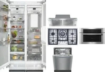 6 Piece Package Includes Refrigerator, Freezer, Cooktop, Wall Oven, Hood And Dishwasher