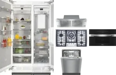 6 Piece Package Includes Refrigerator, Freezer, Cooktop, Wall Oven, Hood And Dishwasher