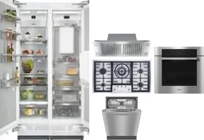 6 Piece Package Includes Refrigerator, Freezer, Cooktop, Wall Oven, Hood And Dishwasher