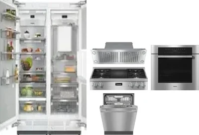 6 Piece Package Includes Refrigerator, Freezer, Cooktop, Wall Oven, Hood And Dishwasher
