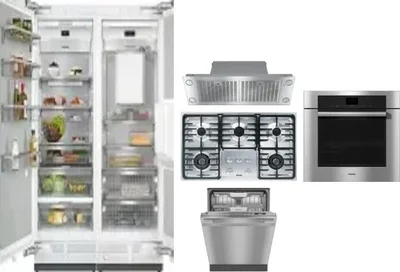 6 Piece Package Includes Refrigerator, Freezer, Cooktop, Wall Oven, Hood And Dishwasher