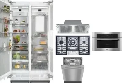 6 Piece Package Includes Refrigerator, Freezer, Cooktop, Wall Oven, Hood And Dishwasher