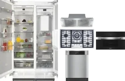 6 Piece Package Includes Refrigerator, Freezer, Cooktop, Wall Oven, Hood And Dishwasher