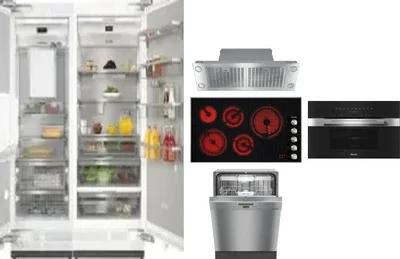 6 Piece Package Includes Refrigerator, Freezer, Cooktop, Wall Oven, Hood And Dishwasher