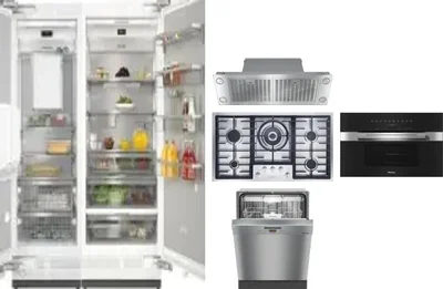 6 Piece Package Includes Refrigerator, Freezer, Cooktop, Wall Oven, Hood And Dishwasher