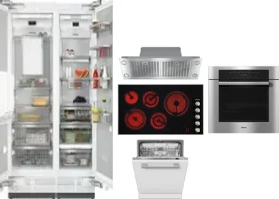 6 Piece Package Includes Refrigerator, Freezer, Cooktop, Wall Oven, Hood And Dishwasher