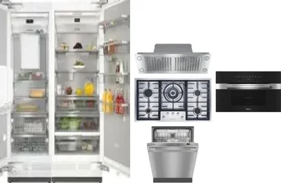 6 Piece Package Includes Refrigerator, Freezer, Cooktop, Wall Oven, Hood And Dishwasher
