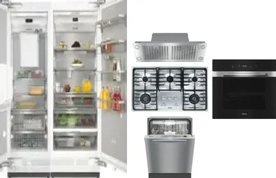 6 Piece Package Includes Refrigerator, Freezer, Cooktop, Wall Oven, Hood And Dishwasher