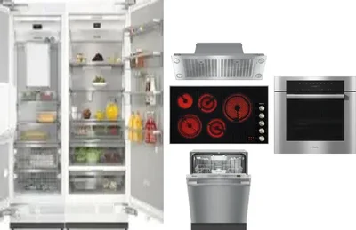 6 Piece Package Includes Refrigerator, Freezer, Cooktop, Wall Oven, Hood And Dishwasher