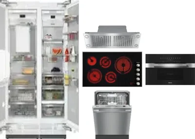 6 Piece Package Includes Refrigerator, Freezer, Cooktop, Wall Oven, Hood And Dishwasher