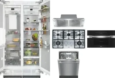 6 Piece Package Includes Refrigerator, Freezer, Cooktop, Wall Oven, Hood And Dishwasher
