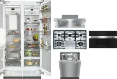 6 Piece Package Includes Refrigerator, Freezer, Cooktop, Wall Oven, Hood And Dishwasher