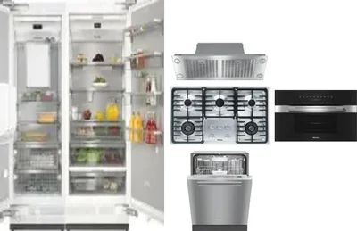 6 Piece Package Includes Refrigerator, Freezer, Cooktop, Wall Oven, Hood And Dishwasher