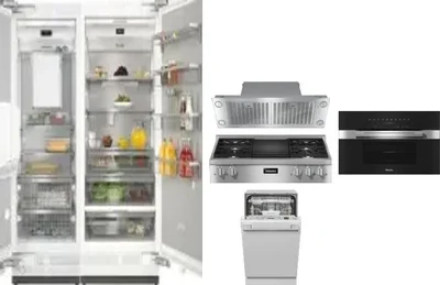 6 Piece Package Includes Refrigerator, Freezer, Cooktop, Wall Oven, Hood And Dishwasher