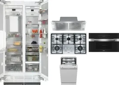 6 Piece Package Includes Refrigerator, Freezer, Cooktop, Wall Oven, Hood And Dishwasher