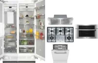 6 Piece Package Includes Refrigerator, Freezer, Cooktop, Wall Oven, Hood And Dishwasher