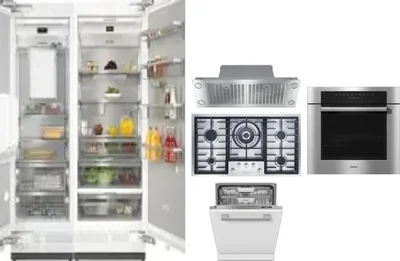6 Piece Package Includes Refrigerator, Freezer, Cooktop, Wall Oven, Hood And Dishwasher