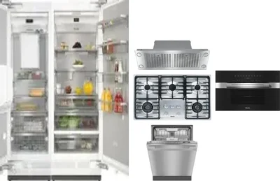6 Piece Package Includes Refrigerator, Freezer, Cooktop, Wall Oven, Hood And Dishwasher