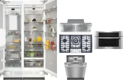 6 Piece Package Includes Refrigerator, Freezer, Cooktop, Wall Oven, Hood And Dishwasher