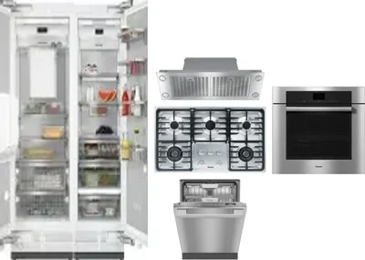 6 Piece Package Includes Refrigerator, Freezer, Cooktop, Wall Oven, Hood And Dishwasher