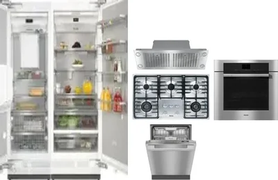 6 Piece Package Includes Refrigerator, Freezer, Cooktop, Wall Oven, Hood And Dishwasher