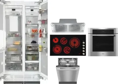 6 Piece Package Includes Refrigerator, Freezer, Cooktop, Wall Oven, Hood And Dishwasher