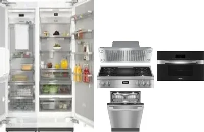 6 Piece Package Includes Refrigerator, Freezer, Cooktop, Wall Oven, Hood And Dishwasher