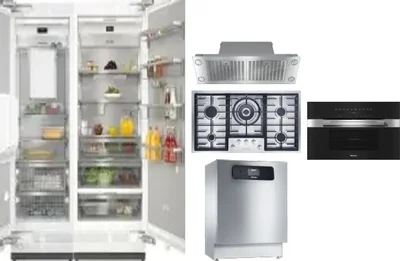 6 Piece Package Includes Refrigerator, Freezer, Cooktop, Wall Oven, Hood And Dishwasher