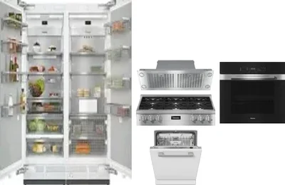 6 Piece Package Includes Refrigerator, Freezer, Cooktop, Wall Oven, Hood And Dishwasher