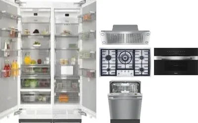 6 Piece Package Includes Refrigerator, Freezer, Cooktop, Wall Oven, Hood And Dishwasher