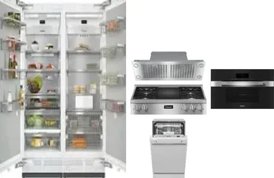 6 Piece Package Includes Refrigerator, Freezer, Cooktop, Wall Oven, Hood And Dishwasher