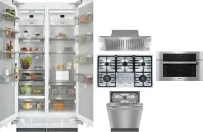 6 Piece Package Includes Refrigerator, Freezer, Cooktop, Wall Oven, Hood And Dishwasher