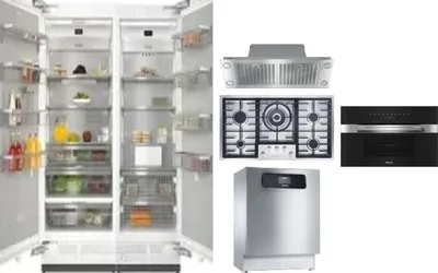 6 Piece Package Includes Refrigerator, Freezer, Cooktop, Wall Oven, Hood And Dishwasher