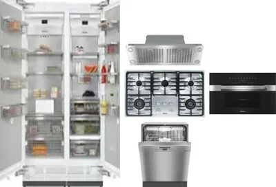 6 Piece Package Includes Refrigerator, Freezer, Cooktop, Wall Oven, Hood And Dishwasher