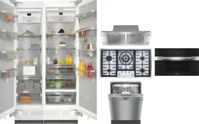 6 Piece Package Includes Refrigerator, Freezer, Cooktop, Wall Oven, Hood And Dishwasher