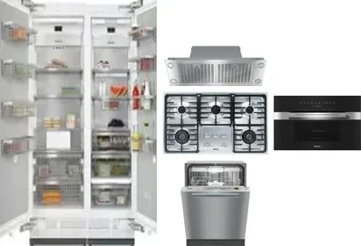 6 Piece Package Includes Refrigerator, Freezer, Cooktop, Wall Oven, Hood And Dishwasher