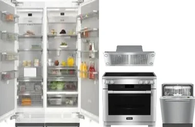 5 Piece Package Includes Refrigerator, Freezer, Range, Hood And Dishwasher