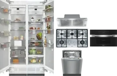 6 Piece Package Includes Refrigerator, Freezer, Cooktop, Wall Oven, Hood And Dishwasher