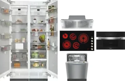 6 Piece Package Includes Refrigerator, Freezer, Cooktop, Wall Oven, Hood And Dishwasher