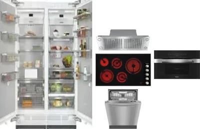 6 Piece Package Includes Refrigerator, Freezer, Cooktop, Wall Oven, Hood And Dishwasher