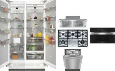 6 Piece Package Includes Refrigerator, Freezer, Cooktop, Wall Oven, Hood And Dishwasher