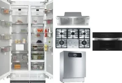 6 Piece Package Includes Refrigerator, Freezer, Cooktop, Wall Oven, Hood And Dishwasher