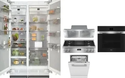 6 Piece Package Includes Refrigerator, Freezer, Cooktop, Wall Oven, Hood And Dishwasher