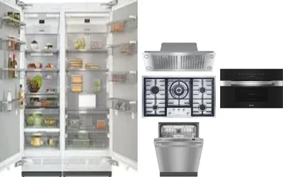 6 Piece Package Includes Refrigerator, Freezer, Cooktop, Wall Oven, Hood And Dishwasher