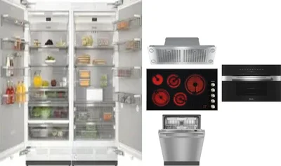 6 Piece Package Includes Refrigerator, Freezer, Cooktop, Wall Oven, Hood And Dishwasher